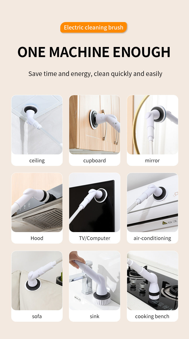 Xiaomi 2000 MA 6-in-1 Electric Cleaning Brush Cordless Electric Rotary Cleaning Brush Shower Cleaning Brush Kitchen Bathroom