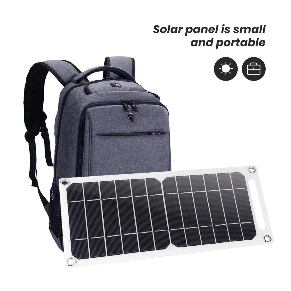 35W Solar Panel With USB Waterproof Outdoor Hiking And Camping Portable Battery Mobile Phone Charging Bank Charging Panel 6.8V